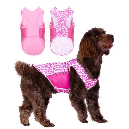 UNIPUP 2 Pack UPF 50+ Sun Protection Dog Shirt,Sports Fan Pet T-Shirts for Medium Dogs Girl, Lightweight Dog Tshirts with Reflective Strip Sleeveless Dog Vest Pet Apparel Cat Outfit P23ST00504XL