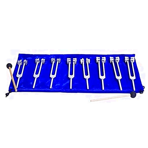 ENERGYSOUND 7 Chakras +1 Soul Purpose Weighted Tuning Forks Striker and Pouch Included