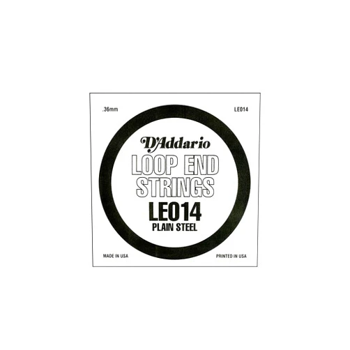 D'Addario LE014 Plain Steel Loop End Single String, .014