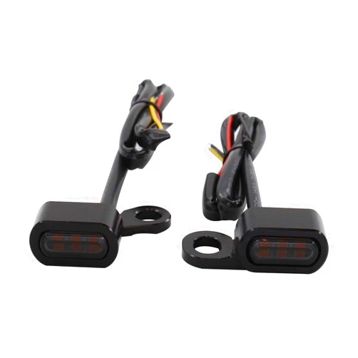 AAGAZA Ronyme Motorcycle LED Mini Turn Signal Indicator for Softails Sportsters Models, Low Power Consumption, Good Performance, Black Smoke/136 (Color : Black Smoke)