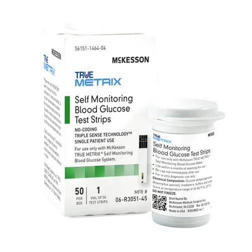 McKesson True METRIX Self-Monitoring Blood Glucose Test Strips, 50 Strips, 1 Pack
