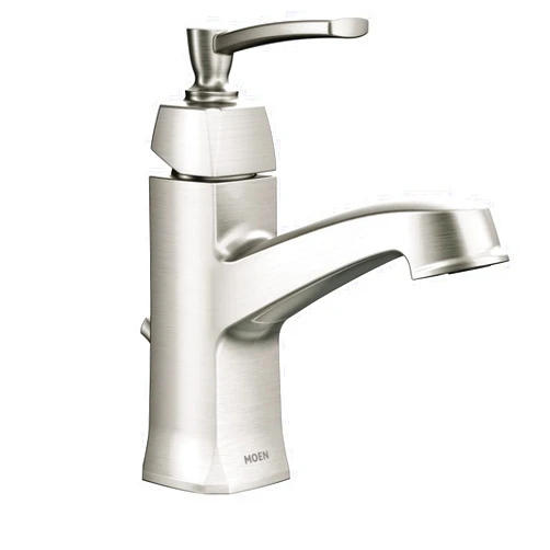 Moen Conway Spot Resist Brushed Nickel One-Handle Single Hole or Centerset Bathroom Faucet with Drain Assembly, WS84923SRN