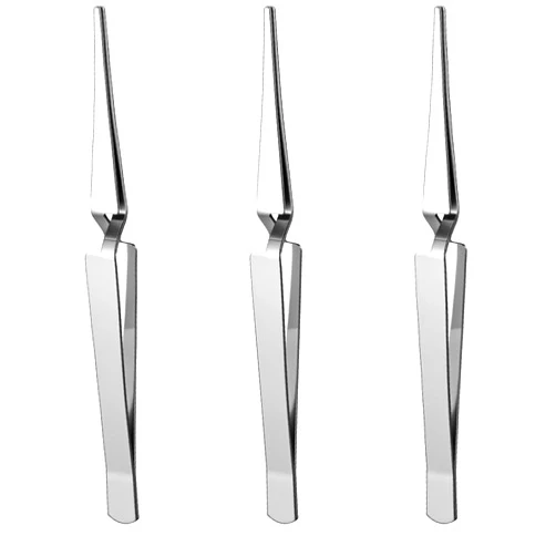 QfwdfcTrenz 3 Pieces Tweezers for Crafting Reverse Tweezers Stainless Steel Cross Locking Tweezer for Crafting Electronics Jewelry Making Laboratory