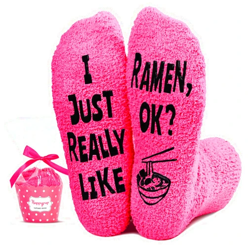 HAPPYPOP Ramen Gifts Ramen Noodle Gifts - Funny Ramen Socks Noodle Socks, Cupcake Gifts