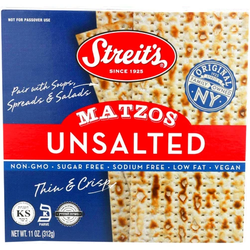 Streits Unsalted Matzo, 11 Ounce -- 3 Pack