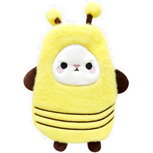 SKUZA Hot Water Bottle, Cartoon Animal Hot Water Bottle with Cute Plush Cover Water Injection Hot Water Bag Portable Hand Warmer Gift for Girls (Color : Gray) (Color : Yellow)