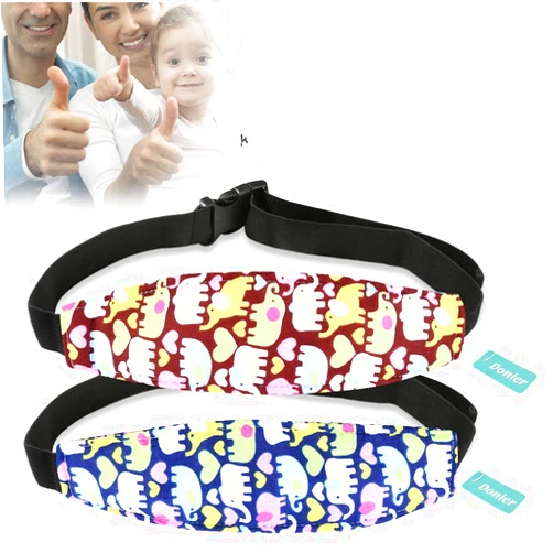 Donier 2 Packs Toddler Car Seat Neck Relief and Head Support, Pillow Support Head Band Easy Installation On Most Convertible Seats and Safety to Babies and Kids(Elephant)