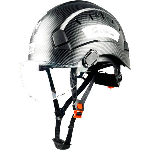 SAFEBUILDER Construction Safety Helmet with Visor ABS Hard Hat Adjustable Ventilation Hardhats Industrial Work Head Protection for Men Certified ANSI/ISEA Z89.1