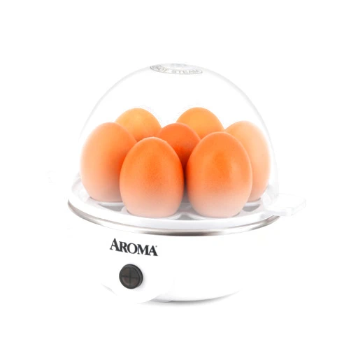 AROMA® Overly Easy Egg Cooker, Steamer, and Electric Egg Poacher | XL Capacity Egg Steamer Fits 7 Eggs