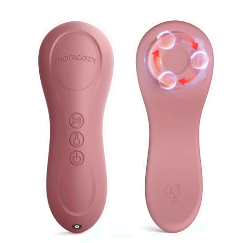 Momcozy Rolling Lactation Massager with Heat, 3-in-1 Real-Like Massage for Relieve Clogged Ducts, Breast Massager Warming for Breastfeeding, Improve Milk Flow, Dusty Rose