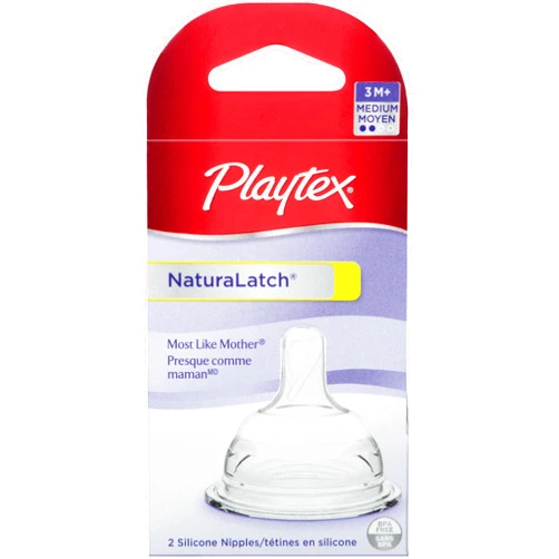 Playtex NaturaLatchNipple, Medium Flow, 2-Count