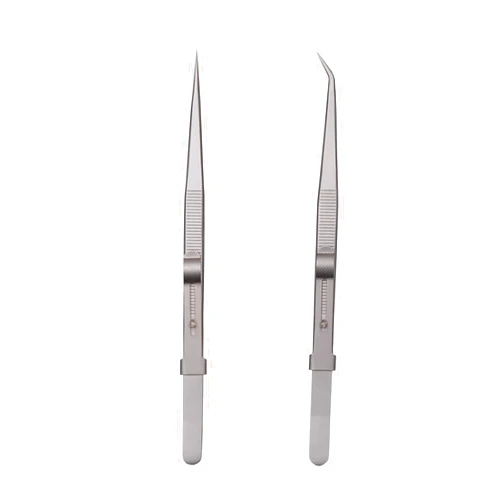 Yababa Tweezers, Precision Tweezers Set, Anti-Static Stainless Steel Curved of Tweezers, for Electronics, Laboratory Work, Jewelry-Making, Craft, Soldering, Etc（2 PCS）