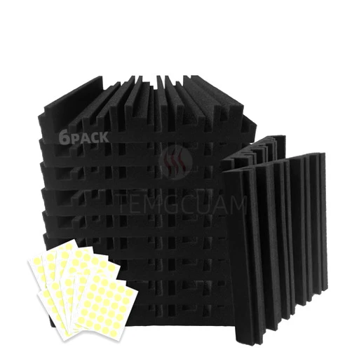 Temgcuam 6 Pack Sound Proof Foam Panels |Acoustic Panels Self-Adhesive |12