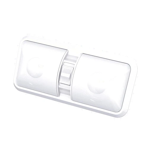Leisure LED 1 Pack RV LED Ceiling Double Dome Light Fixture with ON/Off Switch Interior Lighting for Car/RV/Trailer/Camper/Boat DC 12V 48X2835SMD (Frosted Lens Natural White 4000-4500K, 1-Pack)