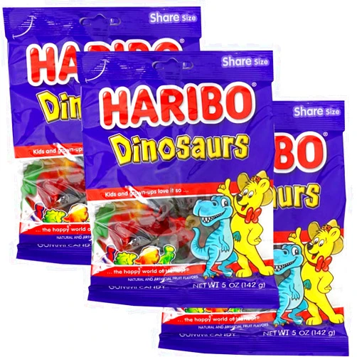 The Hampton Candy Company Dinosaurs Gummies, 5oz Gummy Bag (3 Pack), Dinosaur Candy, Dino Snacks
