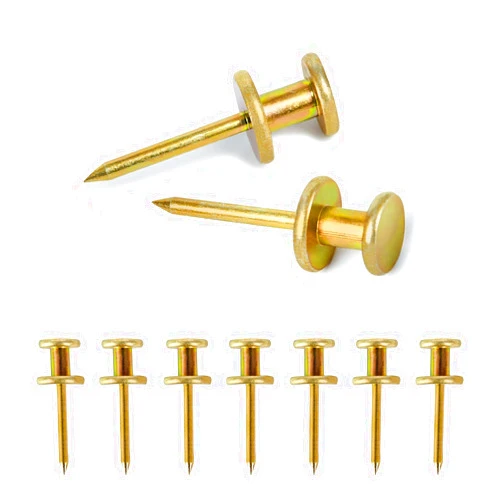 FUZANWJ Double Headed Picture Hangers(20lbs-50pcs), Picture Hanging Nails, Thumb Tacks for Wall Hanging, Wall Nails for Hanging, Professional Plaster Picture Hooks for Wooden Wall or Drywall