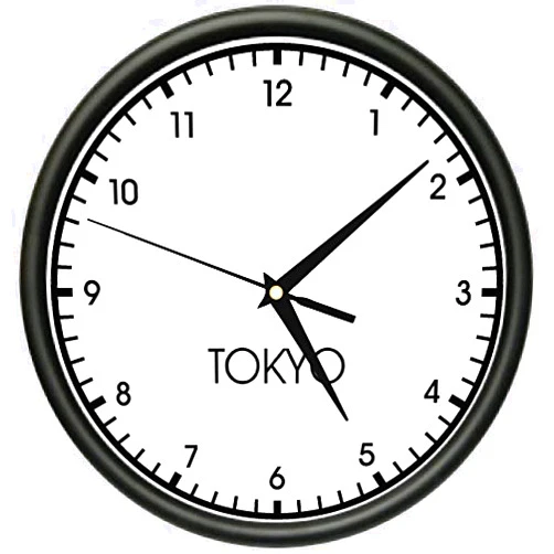 SignMission Tokyo TIME Wall Clock World time Zone Clock Office Business