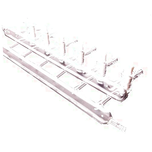 YUCHENGTECH Vacuum Gas Distributor Glass Manifold Vacuum Gas Chemistry Lab Glassware with Solid PTFE Stopcock(6-Port, Double Bank)