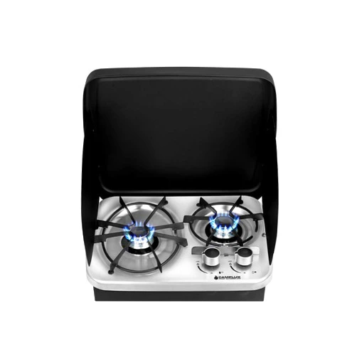 CAMPLUX ENJOY OUTDOOR LIFE RV Stove Propane, Camplux Stainless Steel RV Cooktop Stove, Built-In 2 Burner Propane RV Stove, Mini Rv Trailer Camp Stove for Household RV Picnics,Included Cover