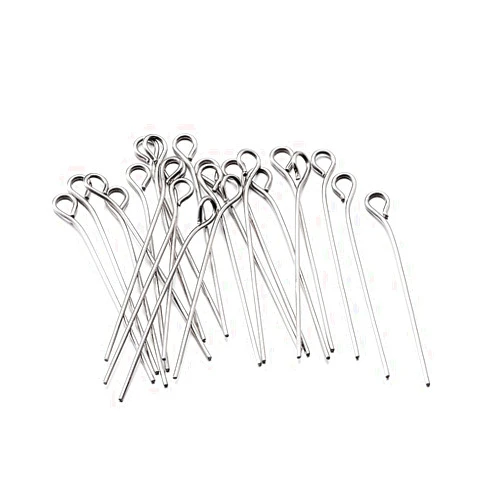 PH PandaHall Pandahall 200pcs 21 Gauge 304 Stainless Steel Open Eyepins 1-1/5 Inch (30mm) for DIY Jewelry Making