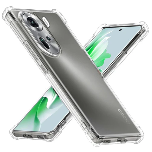USTIYA Case for Oppo Reno 11 5G (No for 11F) Clear TPU Four Corners Military-Grade Protection Cover Transparent Soft funda