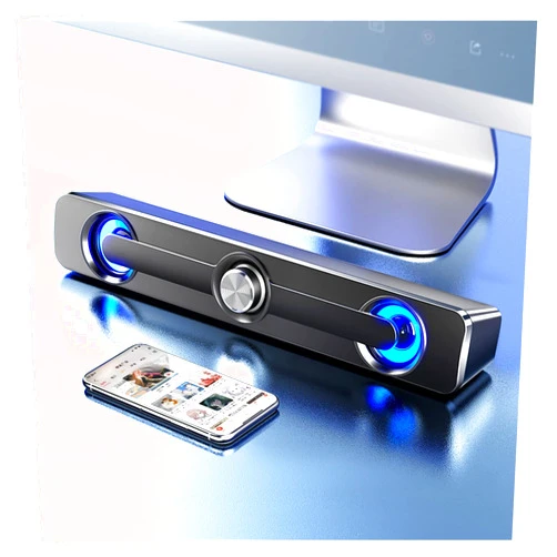 Flyafish Sound Bars USB Wired Powerful Computer Speaker Bar Stereo Subwoofer Bass Bluetooth Speaker Surround Soundbar for PC Laptop Phone Tablet MP4 Múltiples modos de Audio (Color : with Bluetooth)
