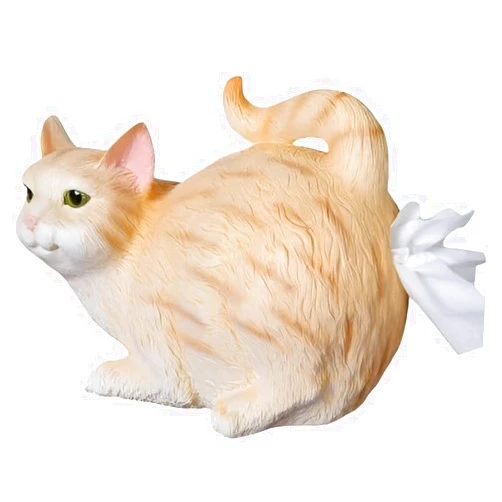 SPRINT4DEALS Funny Decorative Cat Shaped Tissue Paper Dispenser Can be Used as Trash Can for Bathroom Gag Gift (Brown)