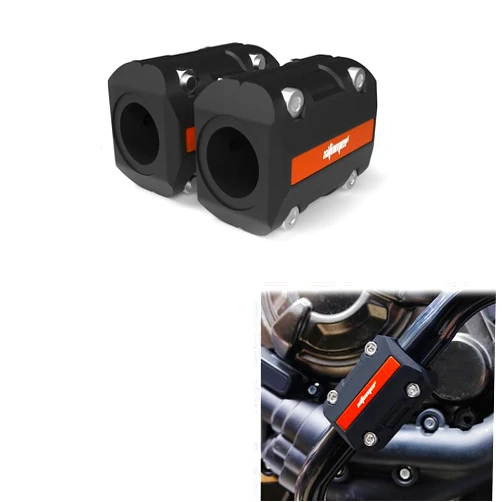 Xitomer 1 Pair 22mm/25mm/28mm Motorcycle Engine Guard Bumper Crash Bar Protectors, Motorcycle Crash Bar Protectors Frame Sliders (Orange)