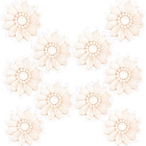 GORGECRAFT 10Pcs 1.9 Inch Wooden Onlays Wood Appliques Carved Flower Decals Unpainted Carvings Small Ornament Piece Corner Edge Applique Crafts Addition for Door Cabinet Furniture Home DIY Decors