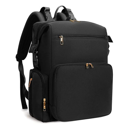 CEI-CEI Neoprene Diaper Bag Backpack with Changing Pad, Large Newborn Baby Maternity Bags Travel Tote with Insulated Pockets (Black)