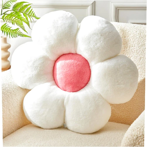 Vdoioe Flower Pillow,Flower Shaped Throw Pillow 15.7In Daisy Pillow Cute Flower Seating Cushion Cute Home Decor& Plush Pillow for Sofa Couch Bed