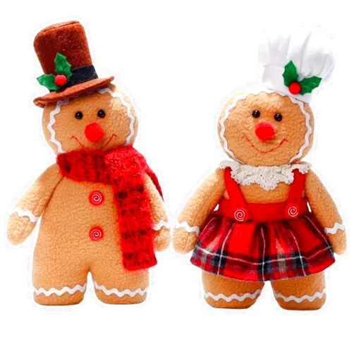 TOPORTY Christmas Gingerbread Man Plush Toys Gingerbread Stuffed Animal Cute Christmas Tree Plush Pillow for Party Decor Christmas Birthday Gifts
