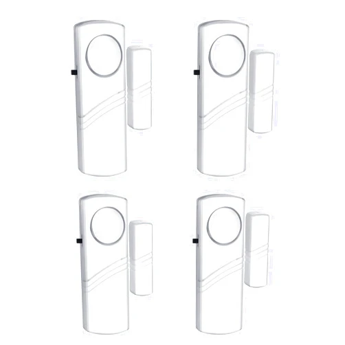 PLOJOP Security Door Window Alarm, Wireless Sensor Door Window Burglar Alarm, Door Alarms for Kids Safety, Easy Installation Doorbell Alarms for Office House Window Pool (4 Pack)