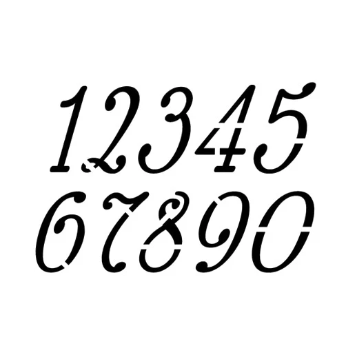 Handmade GLAZZY ITALIC Numbers Stencil - 3 Inch Antique Cursive Victorian Basic Fancy Font Address House Curb Mailbox Plastic Sheet S948