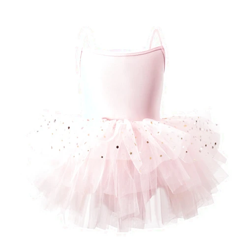 Generic Girls Tutu Dresses Toddler Leotard Dress Ballet Camisole Tulle Layers Dress Strap Shiny Tutu Costume for Dance