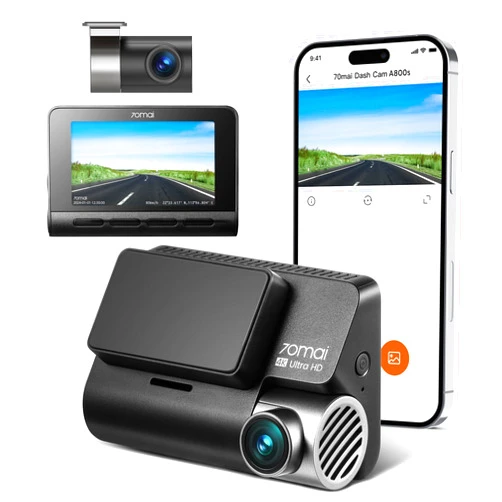 70mai 4K Dash Cam Front and Rear with STARVIS, Built in 5GHz WiFi & GPS Car Camera, Super Night Vision, ADAS, 3'' IPS Screen, 24H Parking Mode, Time-Lapse, Loop Recording, Support 256GB Max