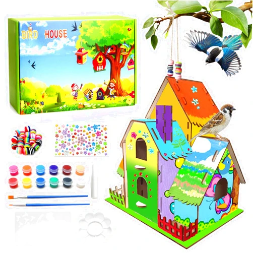 YoHold Birdhouse Kit DIY Wooden 4 Rooms Bird House Crafts with Paint for Kids Ages 5-8 8-12,Buildable DIY Villa Birdhouse Crafts Kits for Boys Girls Summer Arts Craft Projects, Boy Girl Gift Christmas