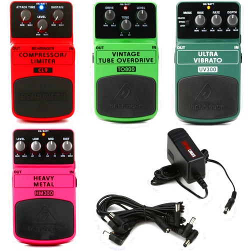 Generic Behringer Guitar Pedal 4-pack with Power Supply