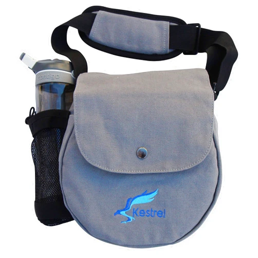 Kestrel Black Disc Golf Bag - Fits 6-10 Golf Discs + Bottle - For Beginner & Advanced Golfers - Extremely Durable Canvas - Frisbee Golf Bag - Small Sling/Shoulder Disc Golf Bag For Men & Women