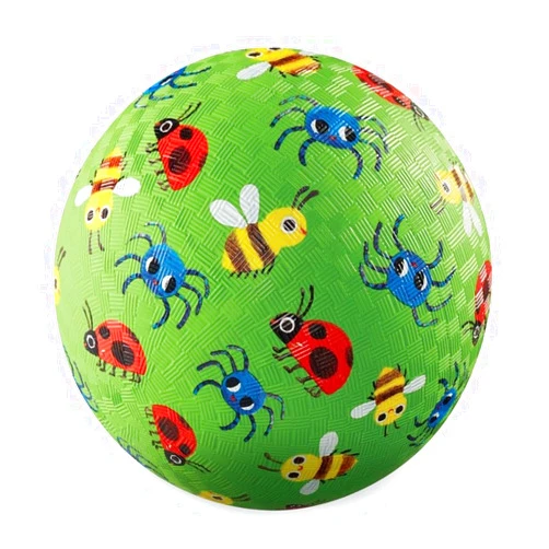 Crocodile Creek Playground Ball - Durable Rubber Ball for Kids Ages 3 and Up - Bouncy Inflatable Ball for Kickball, Indoor Games, and Outdoor Sports - PVC-Free - Bugs and Spiders - 5-inch Diameter