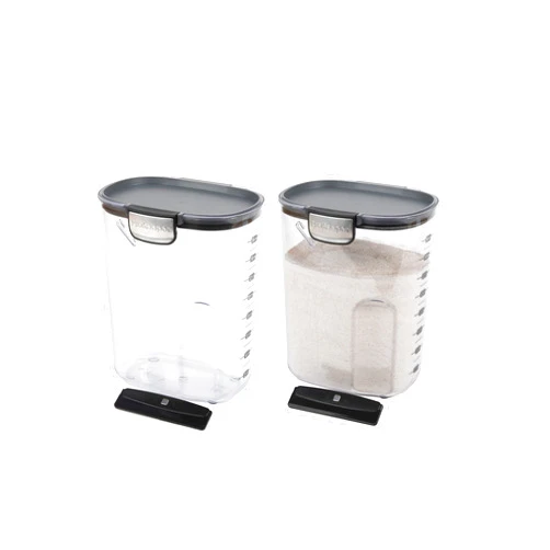 Progressive International ProKeeper+ Clear Plastic Airtight Food Baker's Kitchen Storage Organization Container Canister Set with Magnetic Accessories, 2- Piece Set (Flour 4-Quart)