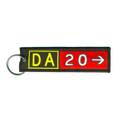 AV8R DA-20 Airport Taxiway Sign Embroidered Keychain