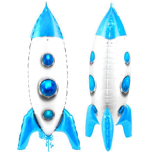 KatchOn, Huge Blue Rocket Balloons for Kids - 33 Inch, Pack of 1 | Spaceship Balloon, Space Themed Party Decorations | Space Balloons, Rocketship Balloons | Rocket Ship Balloon for Rocket Ship Decor