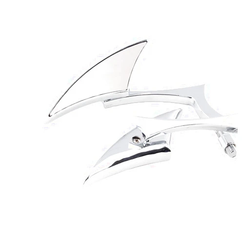 OKSTNO Custom Universal Motorcycle Spear Blade Rearview Mirrors for Cruiser Touring Rebel 250 Shadow 600 750 VTX VT1300 1800(8mm and 10mm adapters)-Pair (Chrome)
