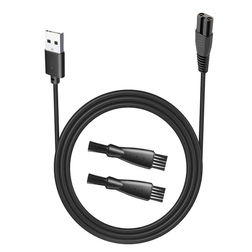 Uijino USB Charging Cable Compatible with Freebird Shaver, 5V Charger for FlexSeries Shaver Electric Skull Shaver 5-in-1 Grooming Kit Freedom Grooming, 2 Cleaning Brush, 3.3ft Power Cord