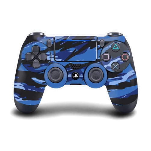 Head Case Designs Blue Camo Camouflage Vinyl Sticker Gaming Skin Decal Cover Compatible With Sony PlayStation 4 PS4 DualShock 4 Controller