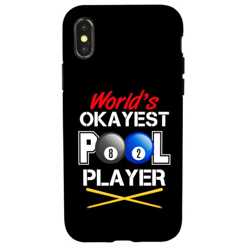 World's Okayest Pool Player Funny Billiards iPhone X/XS World's Okayest Pool Player Funny Billiards Case