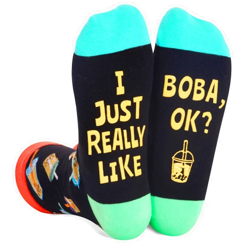 Zmart Funny Boba Gifts for Teen Girls, Boba Bubble Milk Tea Gifts for Women Men, Boba Lover Gifts Drinker Gifts, Boba Tea Socks