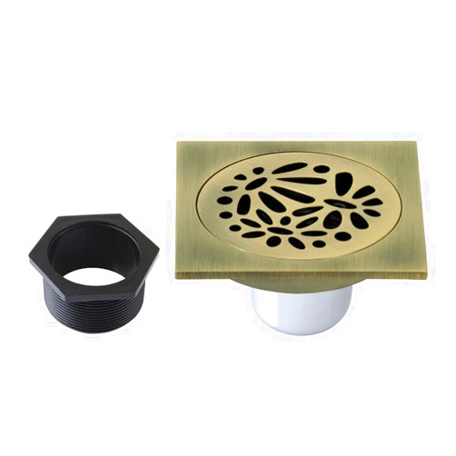 Kingston Brass BSF6360AB Watercourse Shower Drain, Antique Brass
