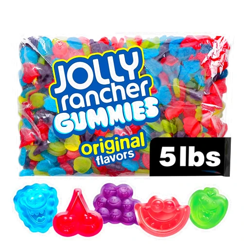 CHAIN & JO SWEETS Jolly Ranchr Gummies Original Flavors 5 Pounds - Naturally & Artificially Flavored Candy - Soft & Chewy Gummies - Ideal for Sharing with Family and Friends - Office, Candy Buffet